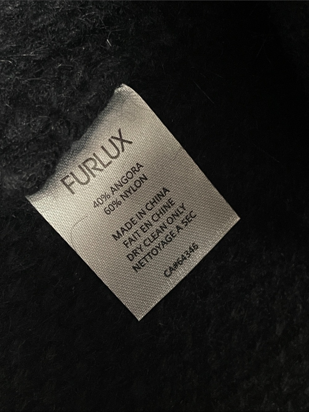NWT Furlux C2391 Black Crystal Star Angora Nylon Knit Beanie Ski Hat - Picture 8 of 9